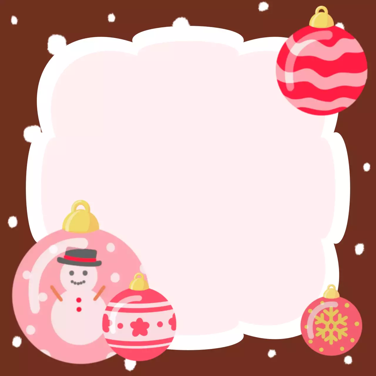 갈색 버건디 아기자기한 크리스마스 포토프레임