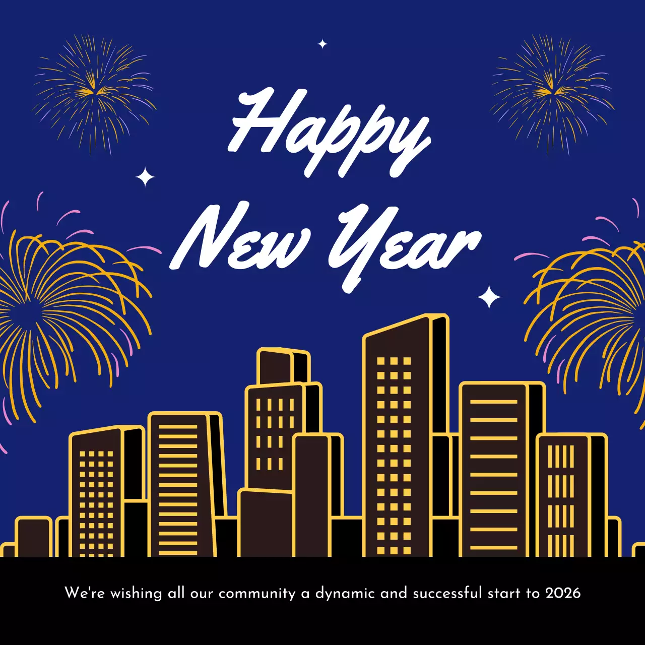 파랑 모던 새해 인사