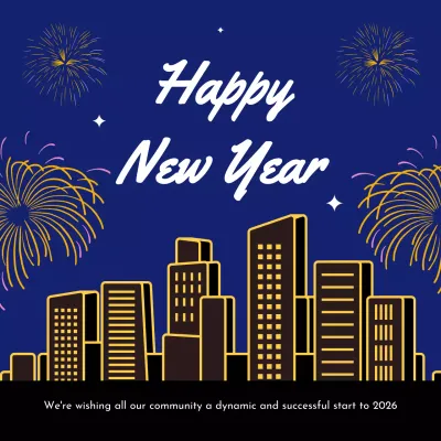 파랑 모던 새해 인사