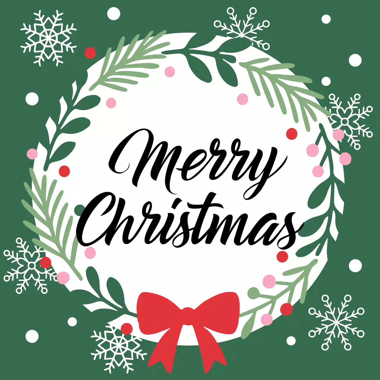 초록 심플 크리스마스 카드