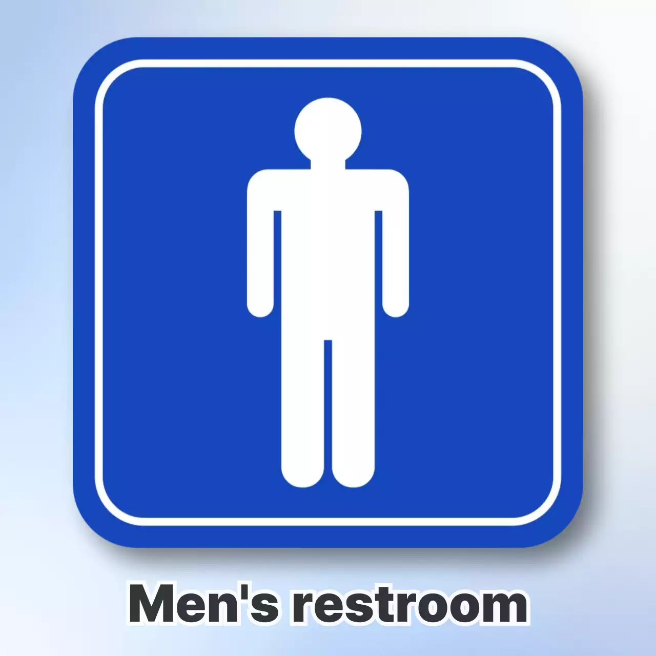 파랑 빨강 색상과 심플한 남여 심볼을 이용한 장소 구분 안내 화장실