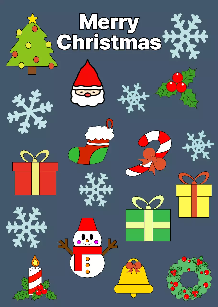 남색 귀여운 크리스마스파티