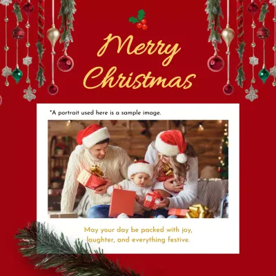 빨강 아기자기한 크리스마스 카드