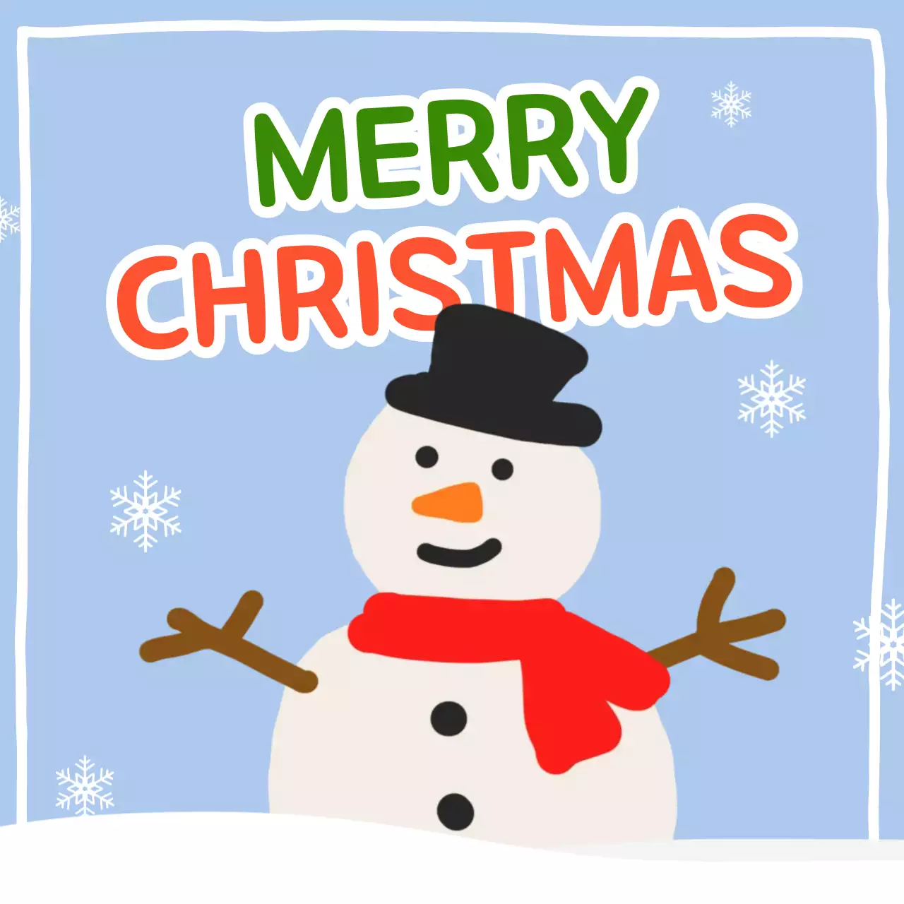 하늘색의 귀여운 겨울 크리스마스 연하장