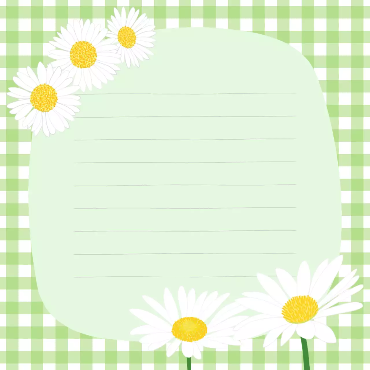 연두 아기자기한 꽃 편지지