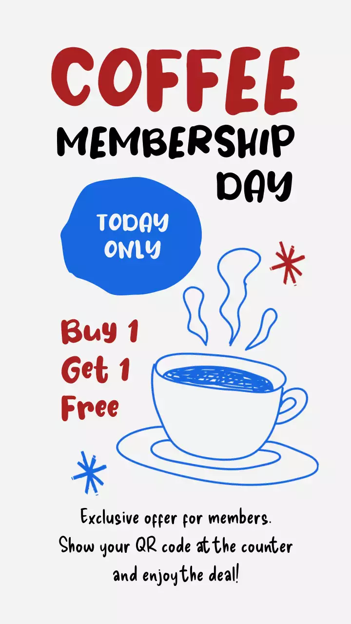 파랑 팝아트 커피 프로모션