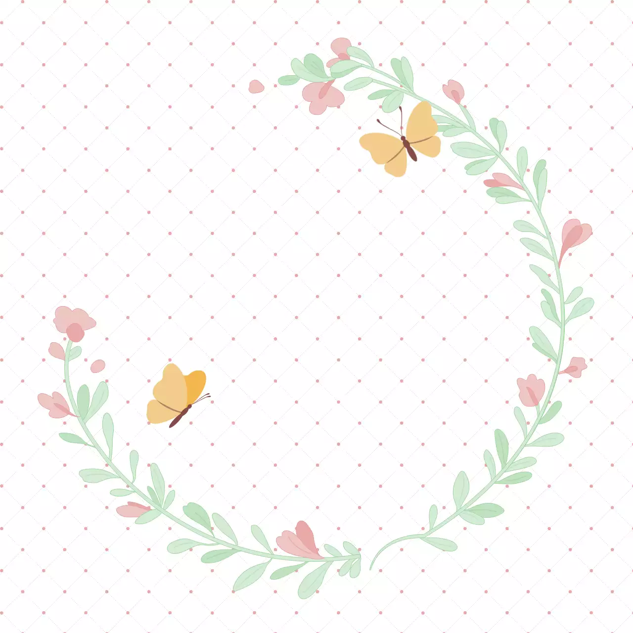 흰색의 심플한 꽃과 나비 필기 문구