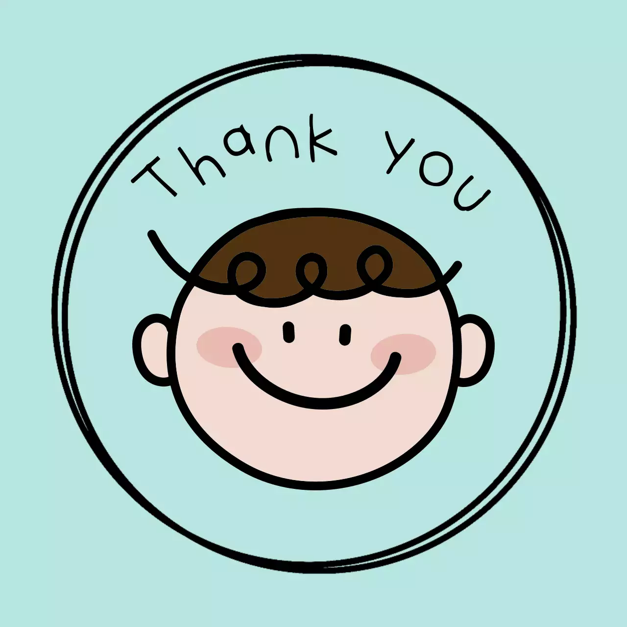 블루컬러 어린이 선물포장 라벨