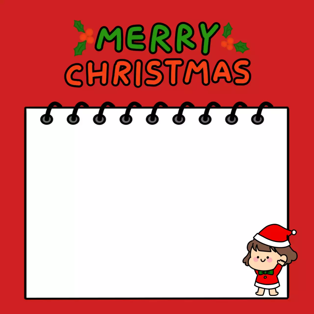 빨강 아기자기한 크리스마스 엽서