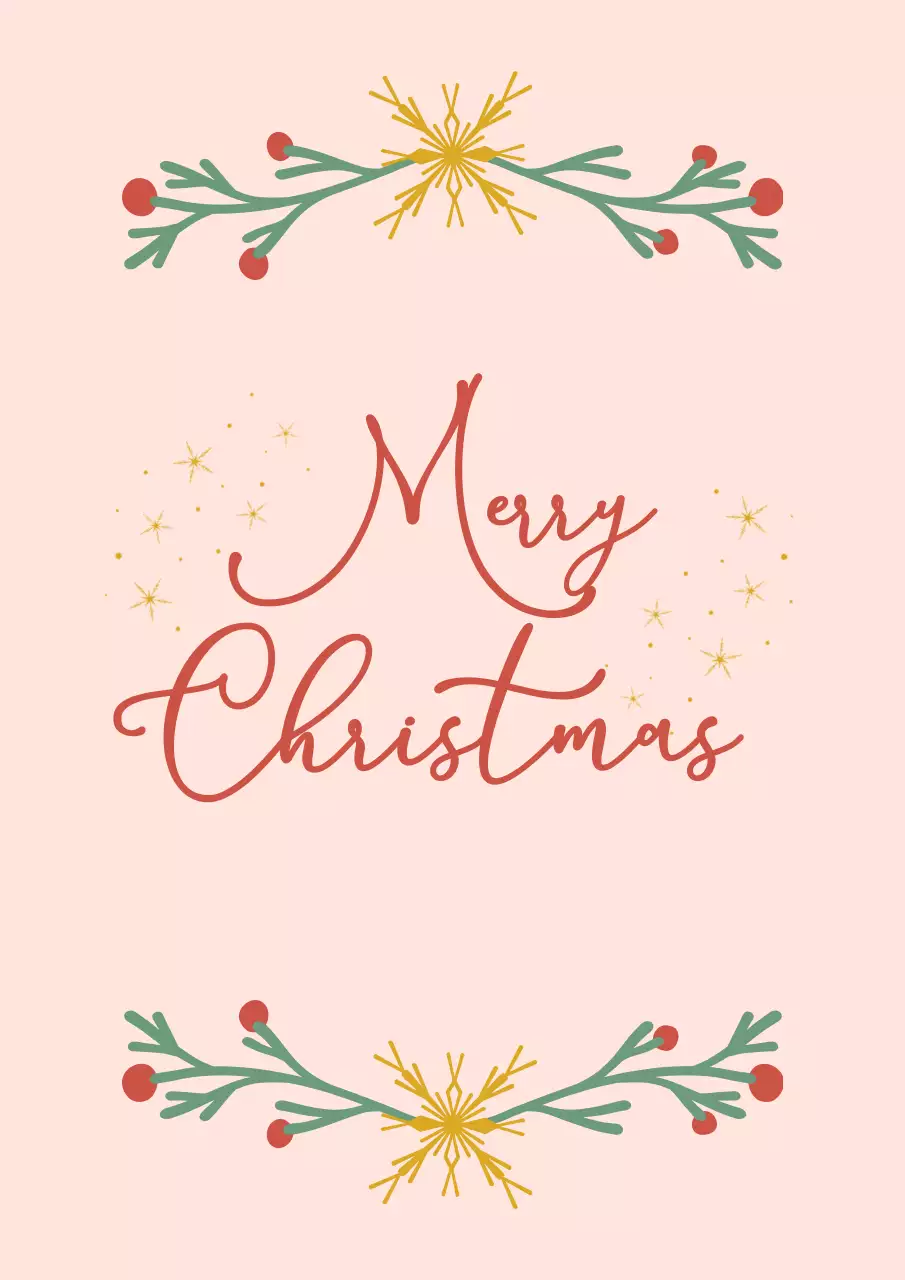 Dusty Pink Elegant Christmas Greeting