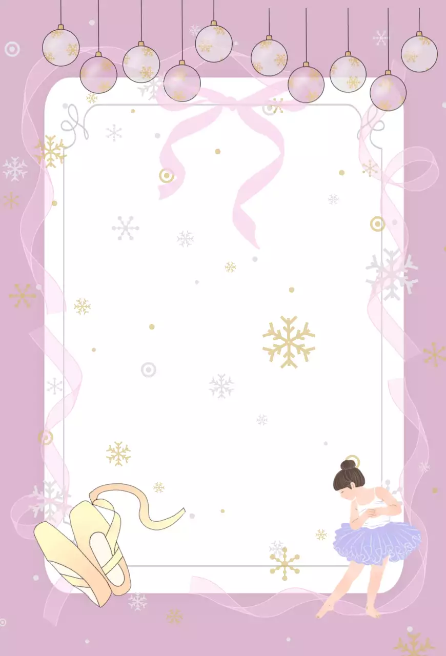 핑크 여성스러운 발레 문구 프레임