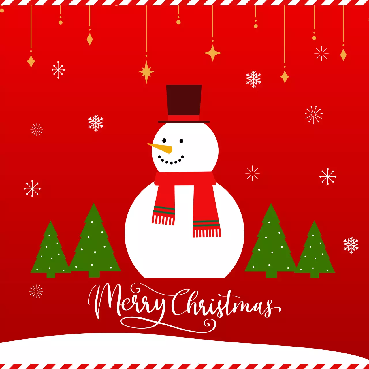 빨강 심플 크리스마스 카드