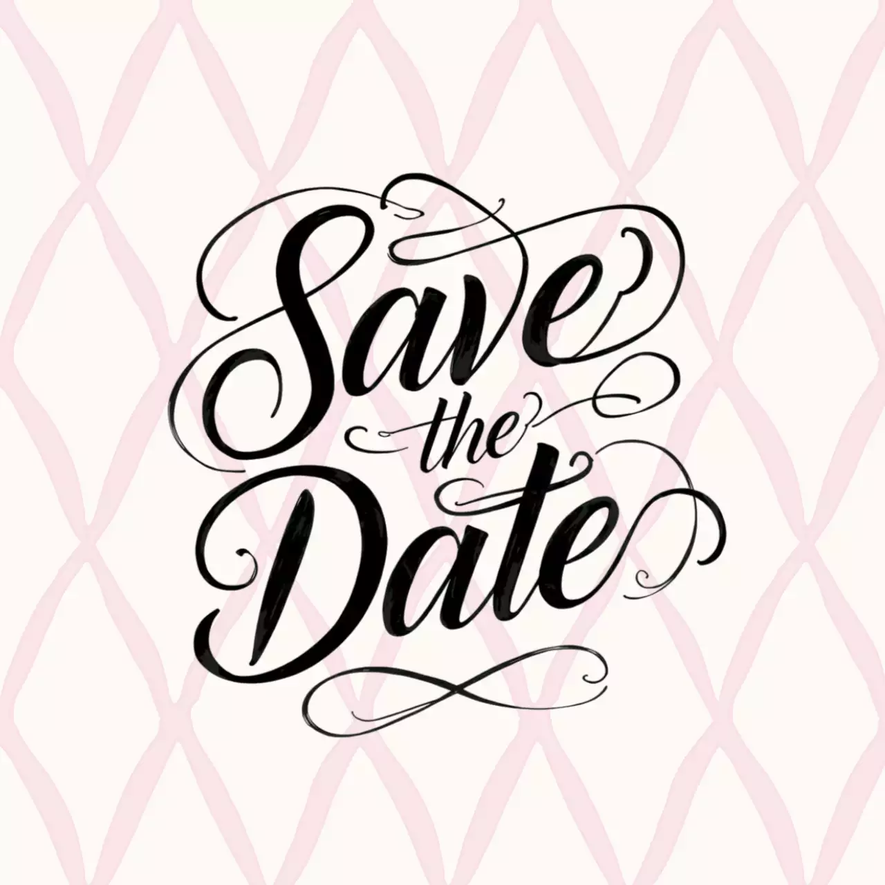 연핑크 빈티지 결혼 초대장