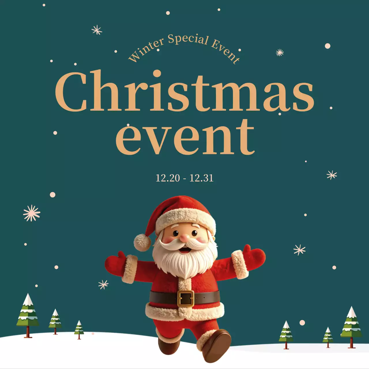 teal festive Christmas announcement