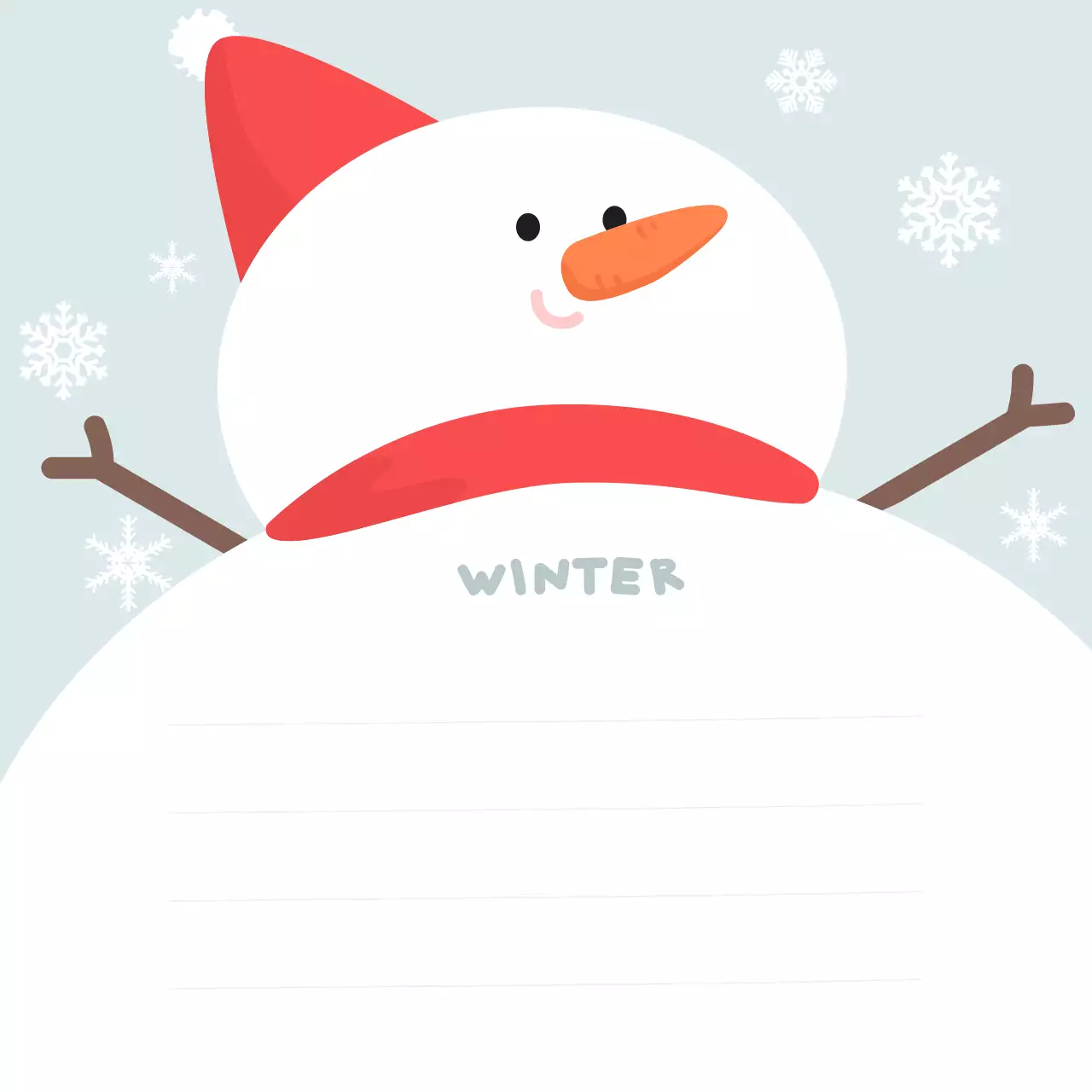 하늘색 아기자기한 겨울 엽서