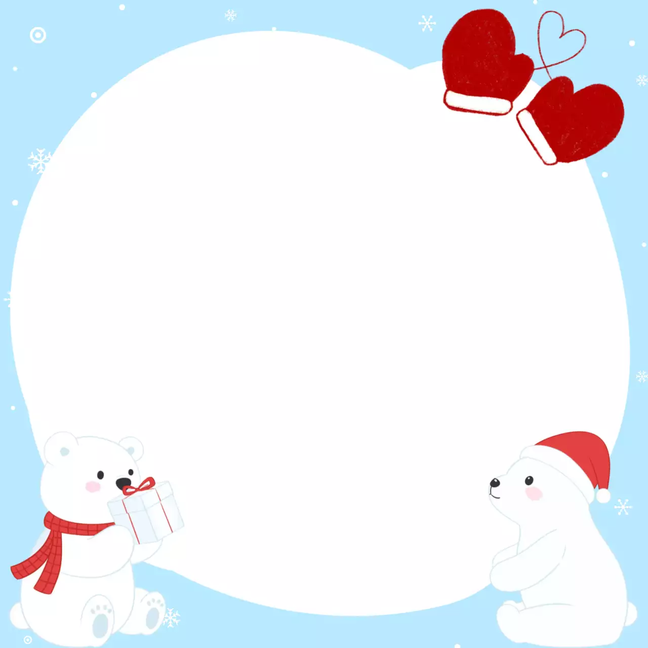 하늘색 아기자기한 겨울 프레임