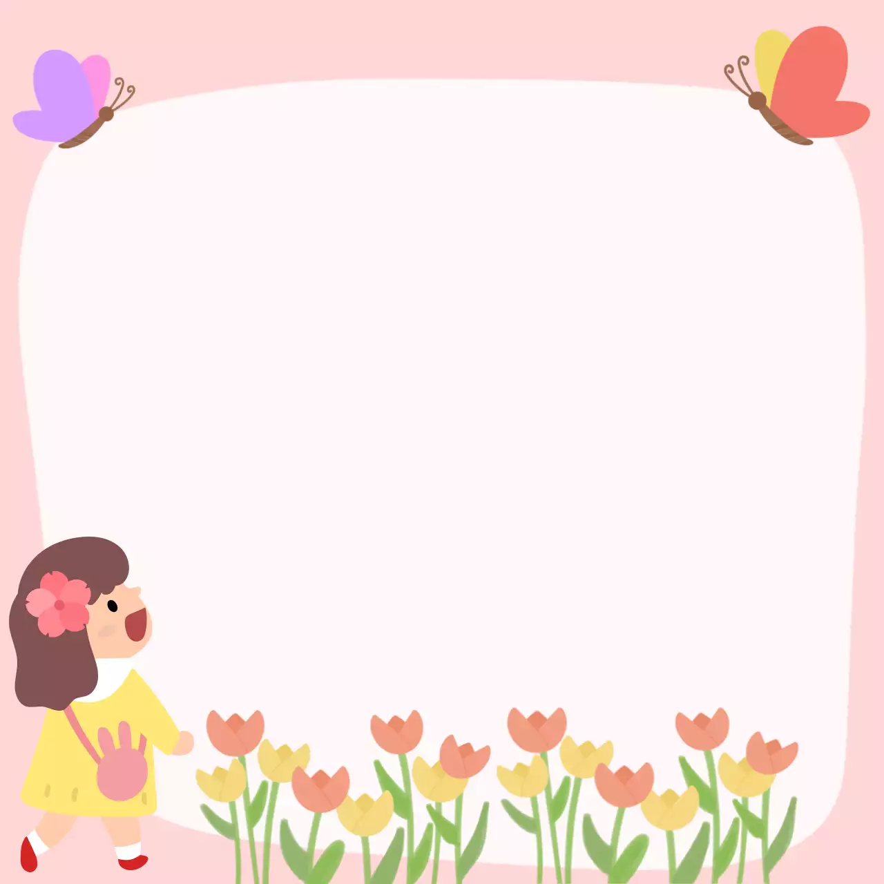 핑크 아기자기한 봄 프레임