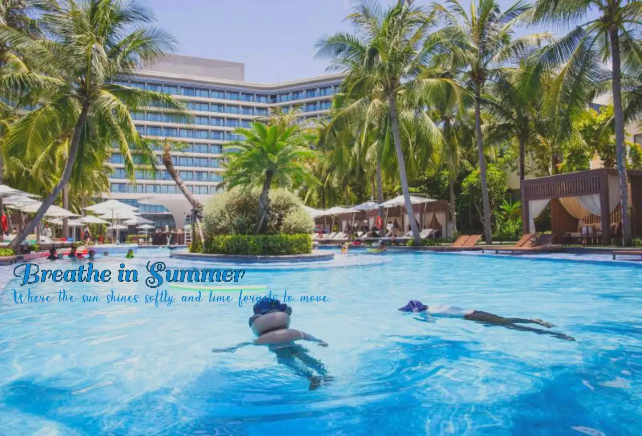 휴가지에서 한가로운 물놀이