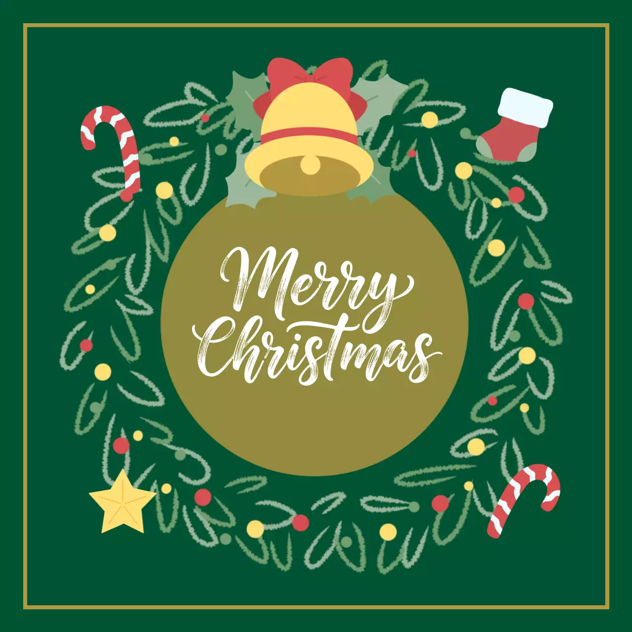 초록 심플 크리스마스 카드