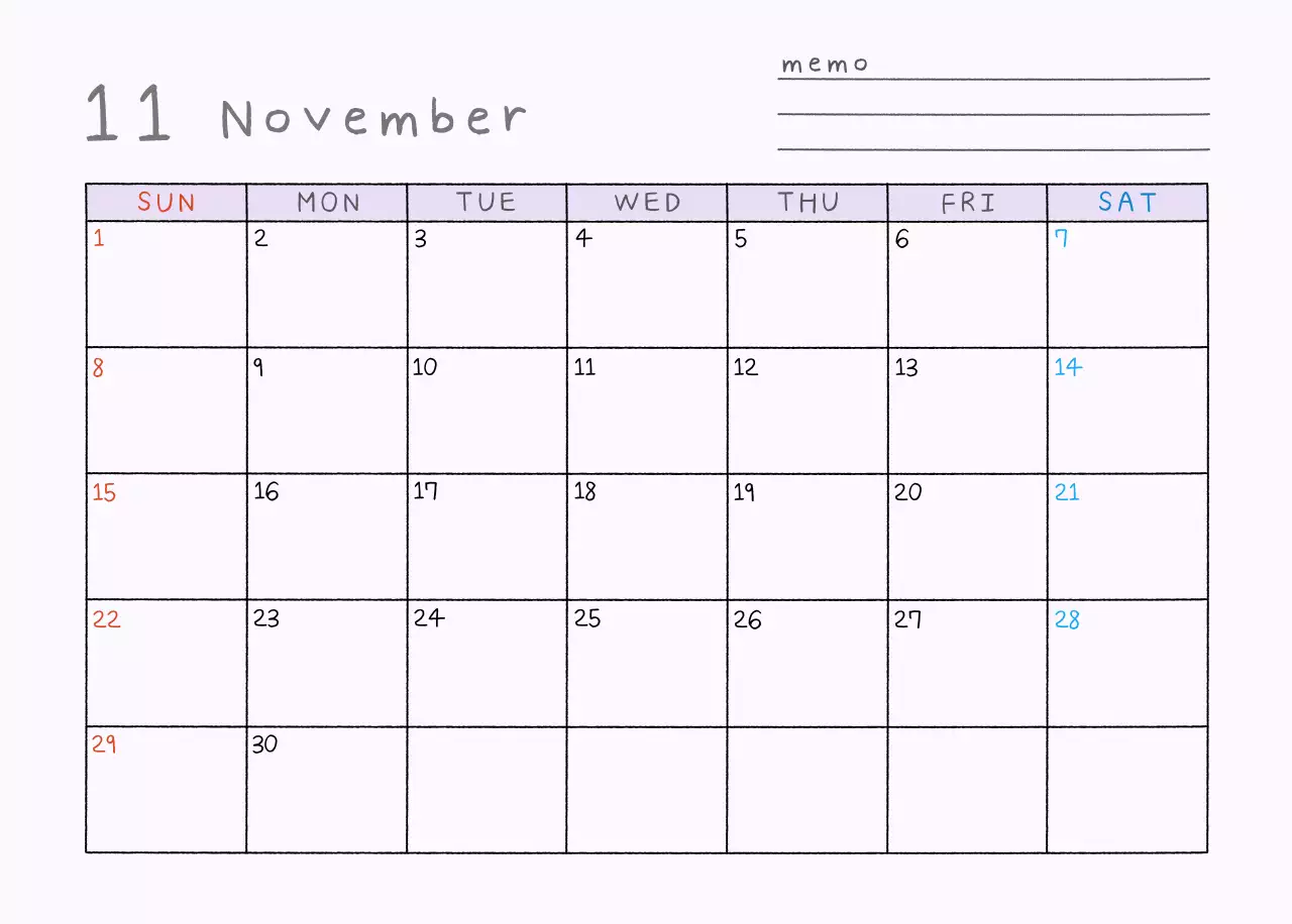 연보라 심플 2026 달력 캘린더 calendar