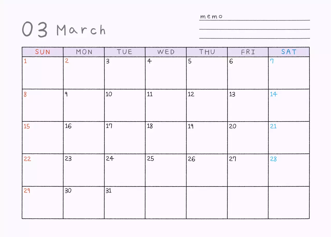 연보라 심플 2026 달력 캘린더 calendar