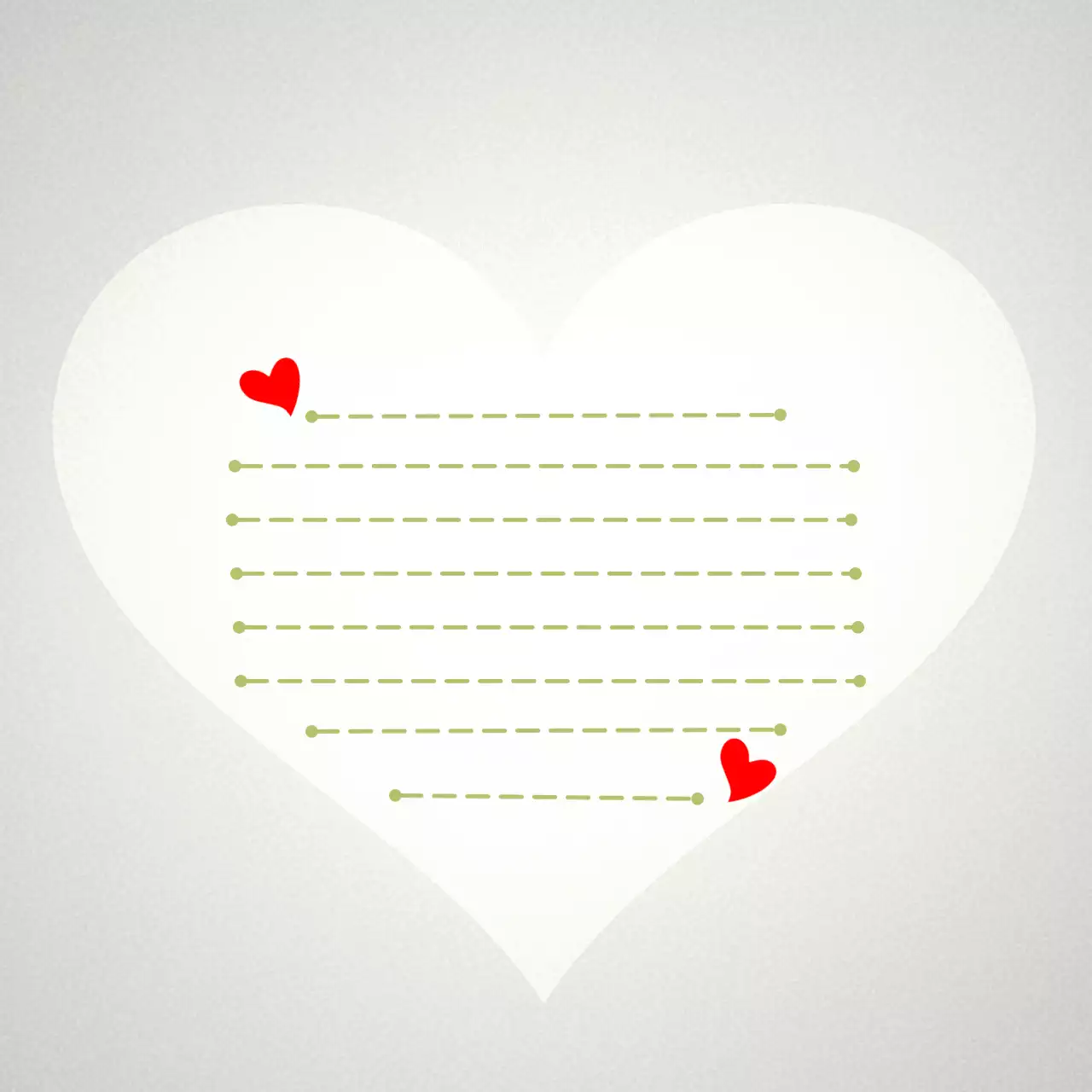 흰색 심플 하트 편지 문구