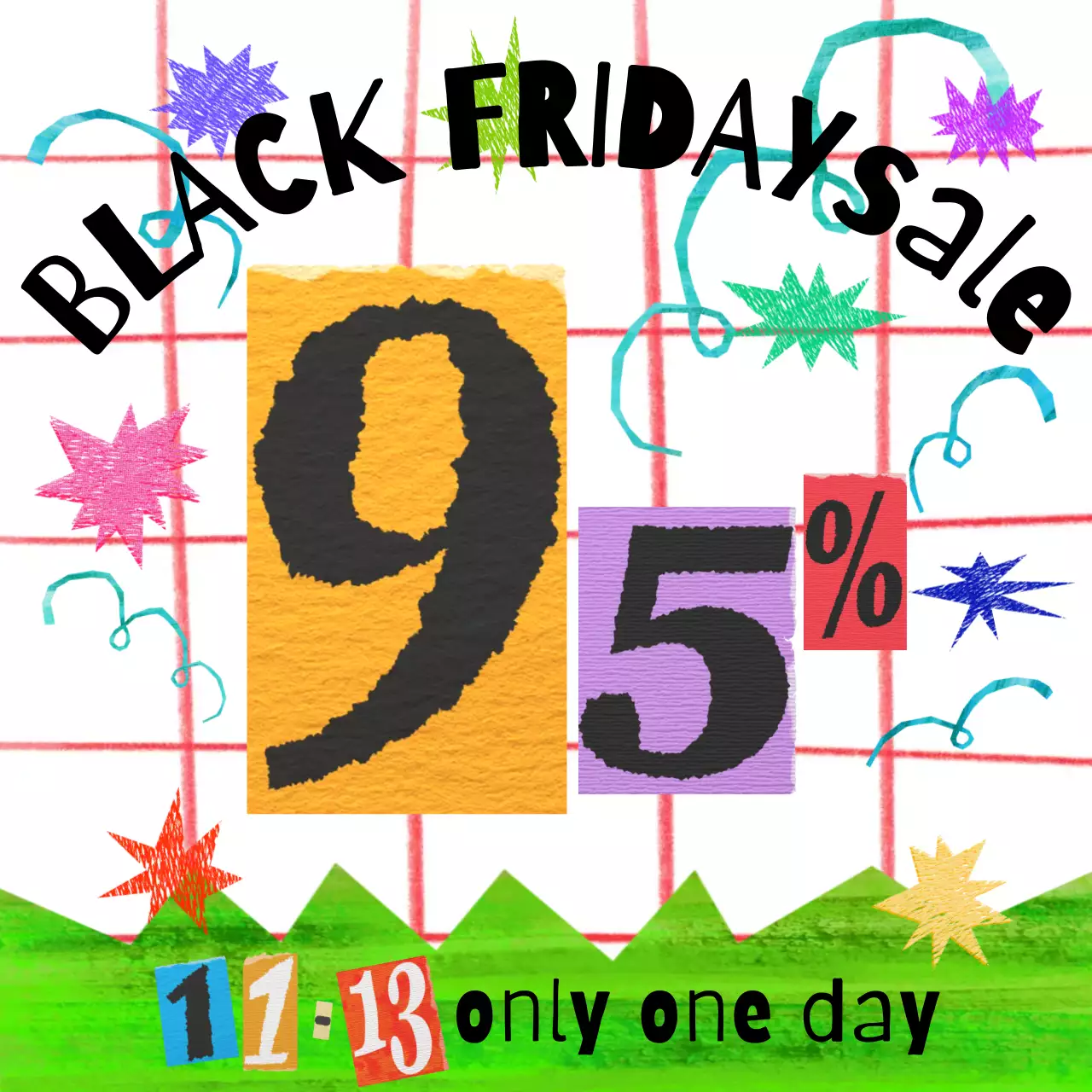 colorful retro sale promotion