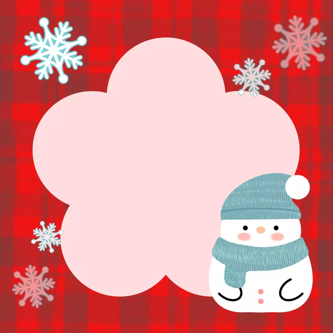 빨간색의 귀여운 겨울 프레임