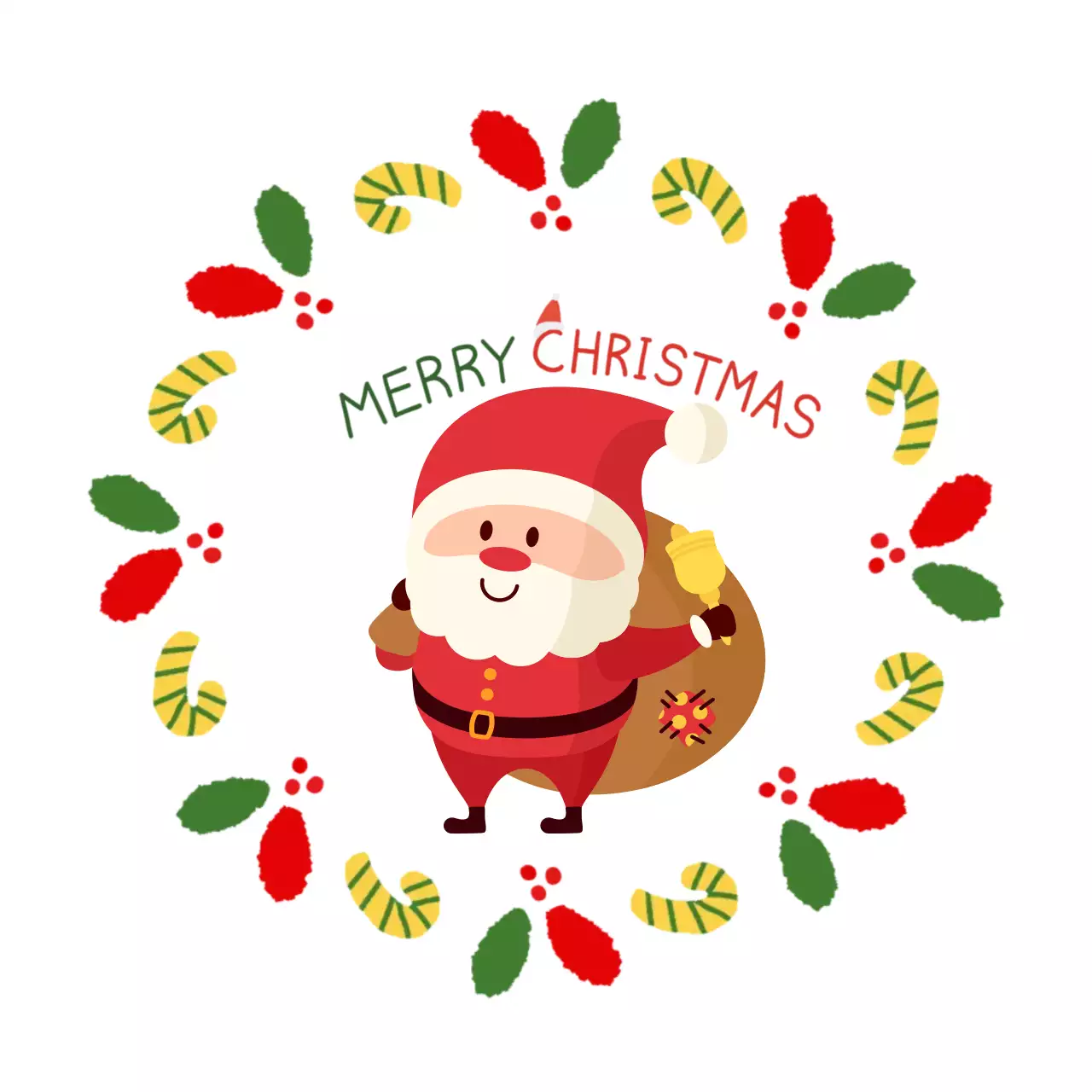 빨강 아기자기한 크리스마스 엽서