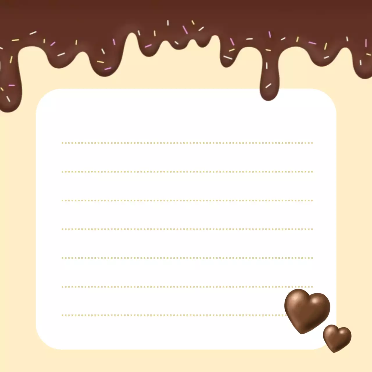 베이지 아기자기한 초코 편지프레임