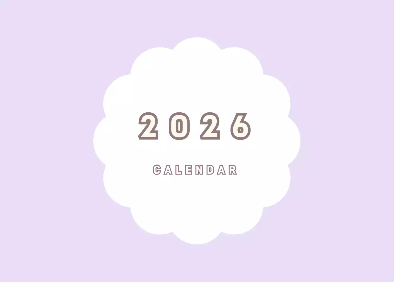 연보라 심플 2026 달력 캘린더 calendar