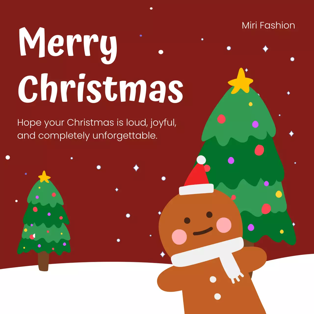 빨강 아기자기한 크리스마스 카드