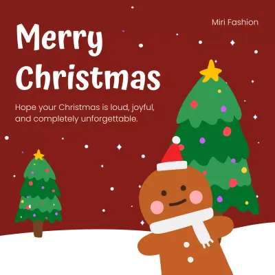 빨강 아기자기한 크리스마스 카드