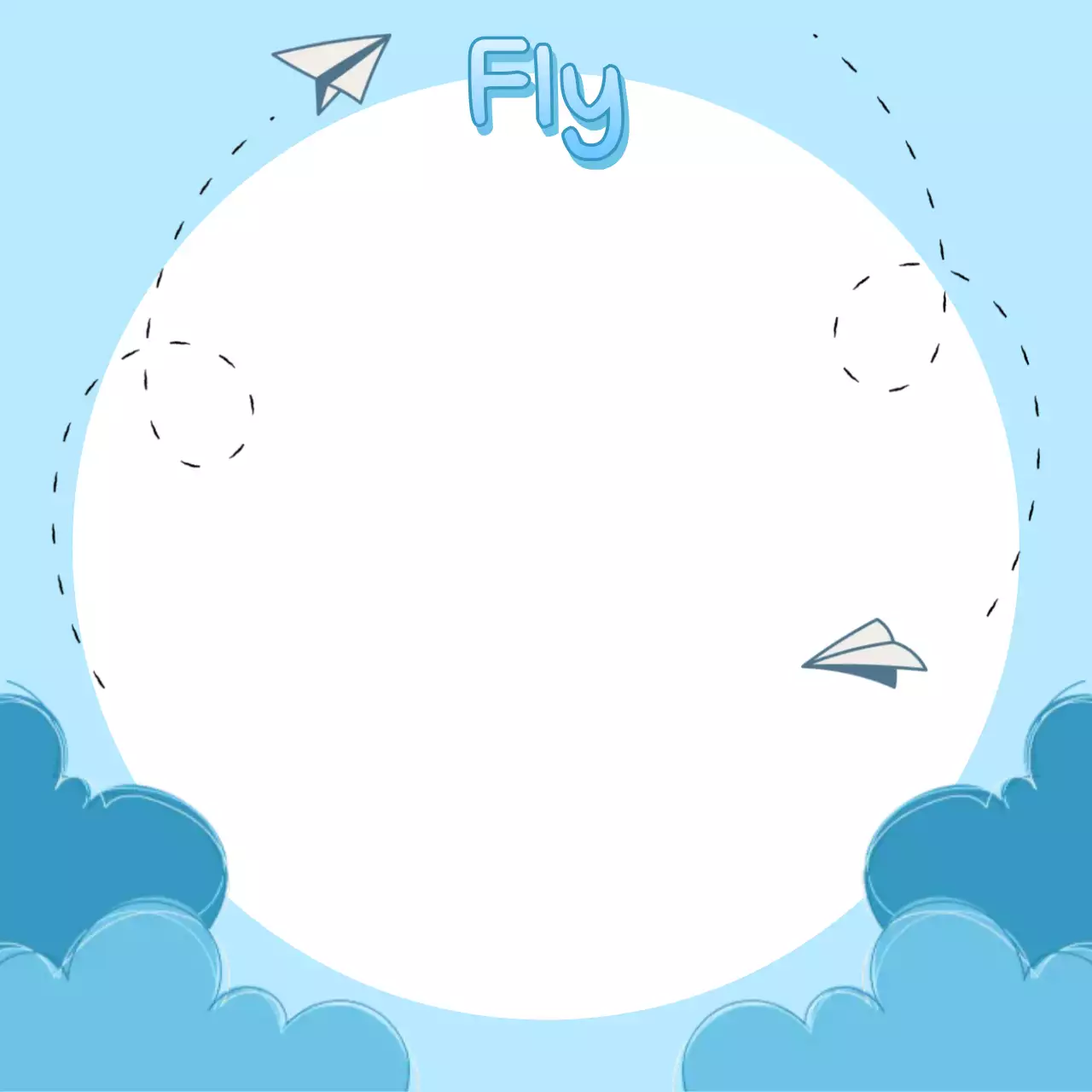 하늘색 심플 비행기 포토프레임