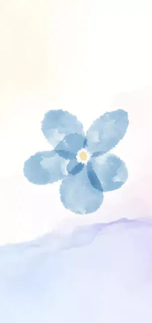 blue floral art card