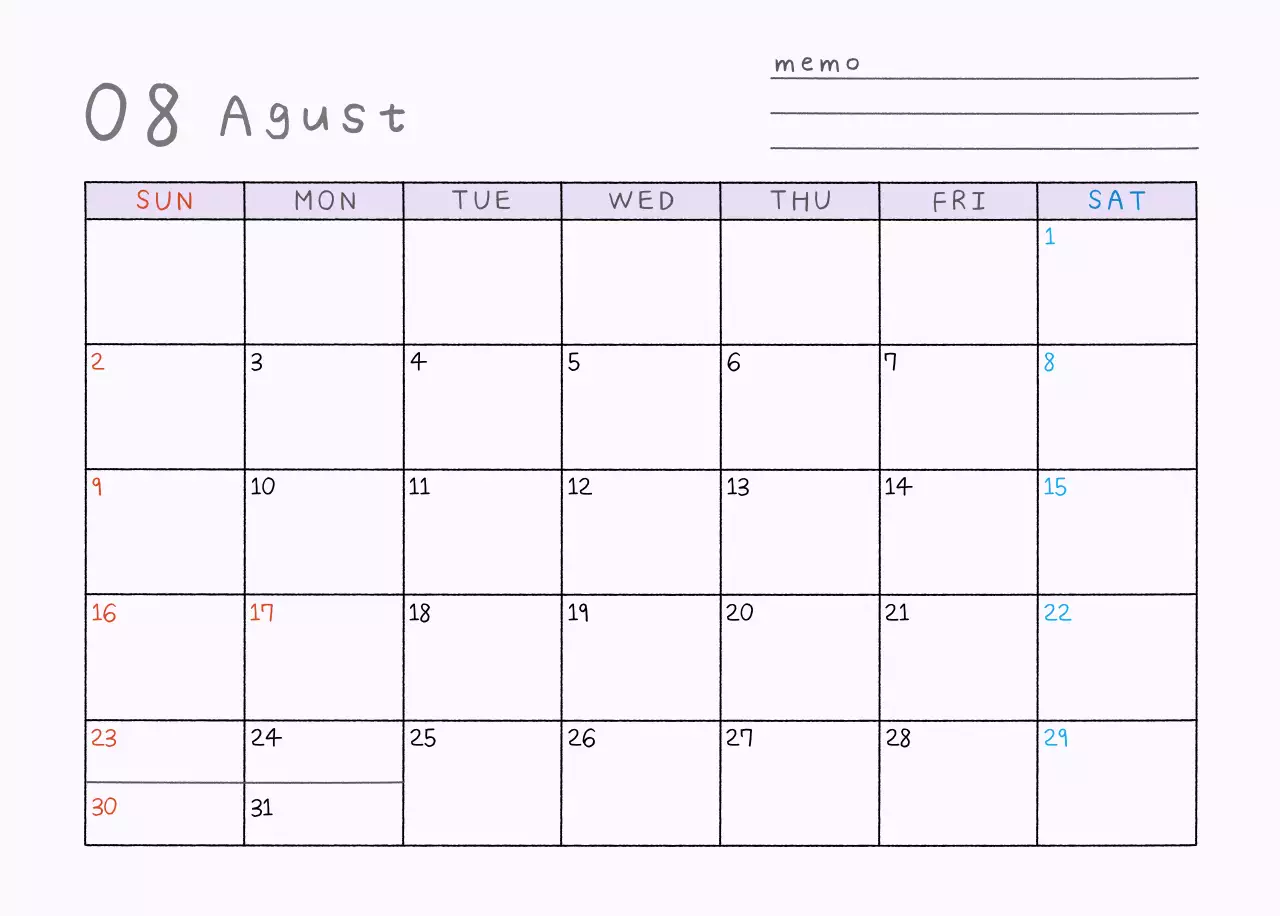 연보라 심플 2026 달력 캘린더 calendar