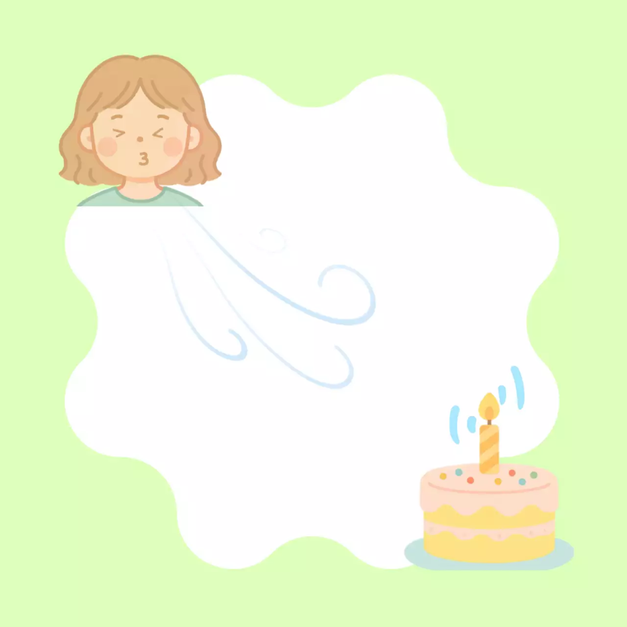 아이보리 아기자기한 생일 축하