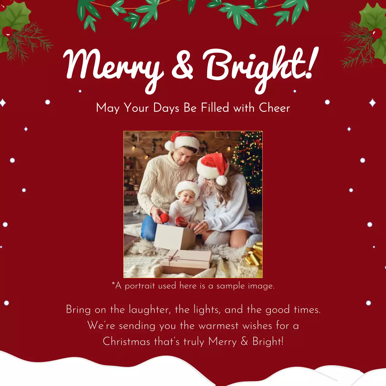 빨강 아기자기한 크리스마스 카드