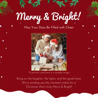 빨강 아기자기한 크리스마스 카드