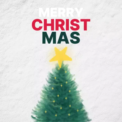 초록 심플 크리스마스 카드