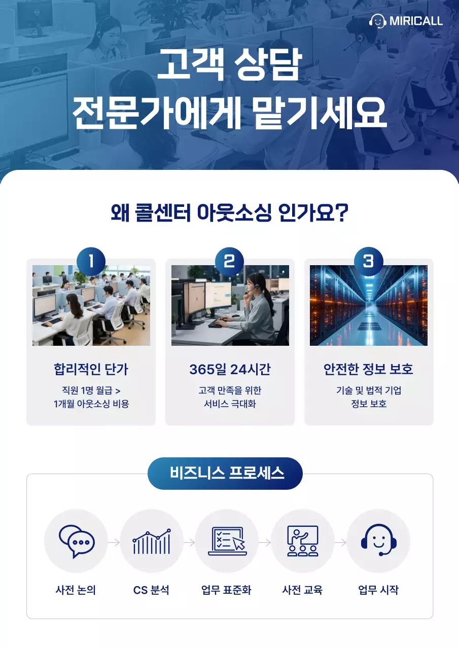 파랑 모던 고객 상담 서비스 홍보