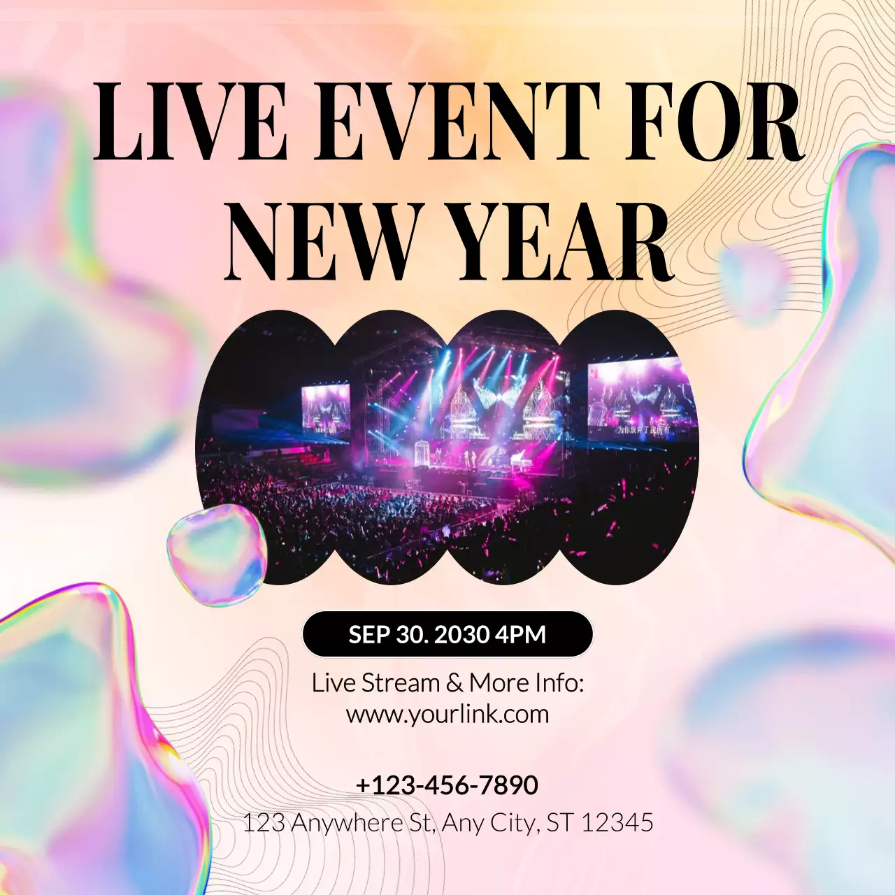 Pastel Abstract Event Announcement for New Year Social Media