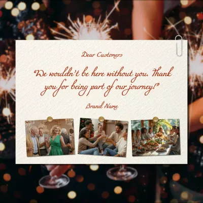 White and Red Modern Minimalist New Year Greeting Social Media Square