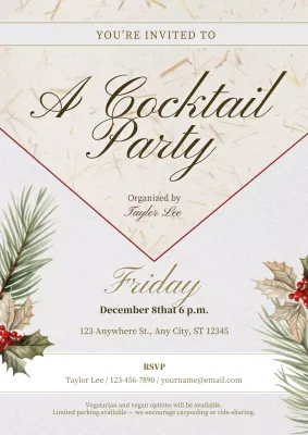Christmas Cocktail Party Invitation Web Poster