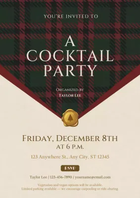 New Year Cocktail Party Invitation Web Poster