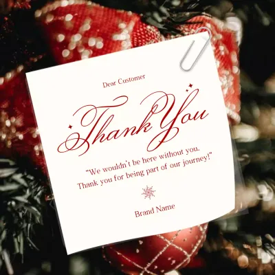 Red and White Minimalist Elegant Christmas Greeting Social Media Square