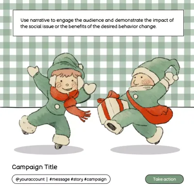 Green Retro Holiday Campaign Social Media Post