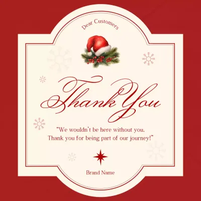 Red and Cream Classic Minimalist Christmas Greeting Social Media Square