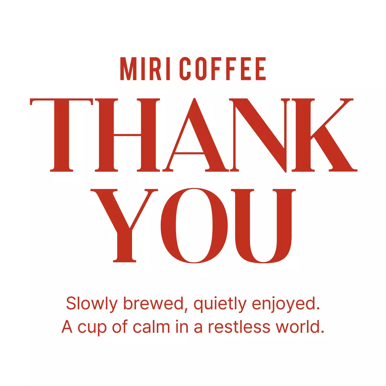 赤 シンプル コーヒー ポスター サンキュー