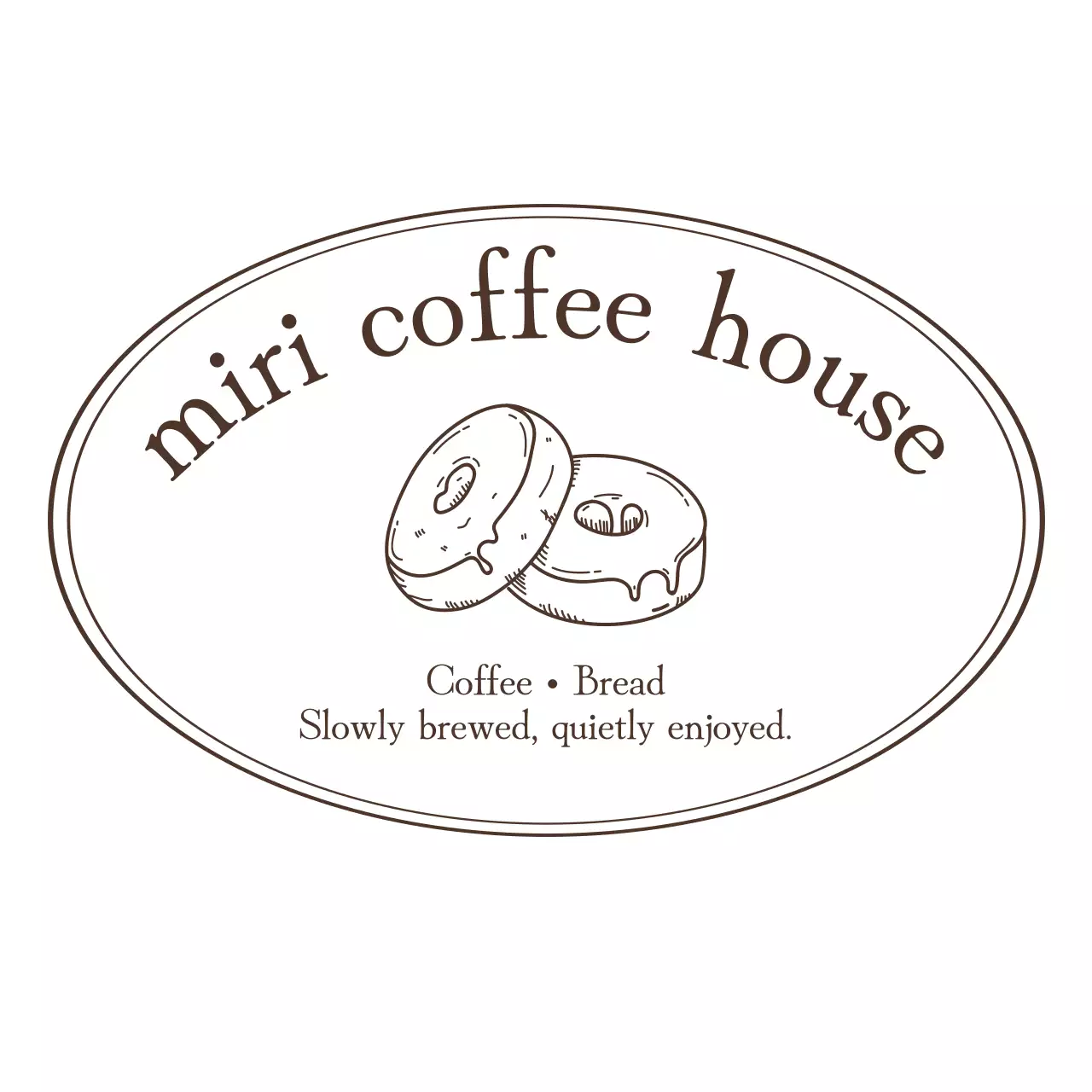 茶色 シンプル カフェ ロゴ シンボルロゴ